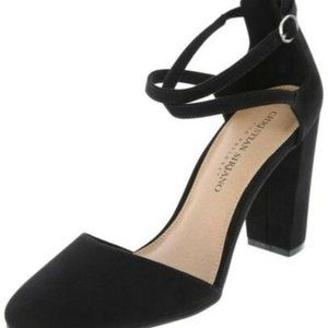 Christian Siriano Women's Kam Black Criss-Cross Pump Heel